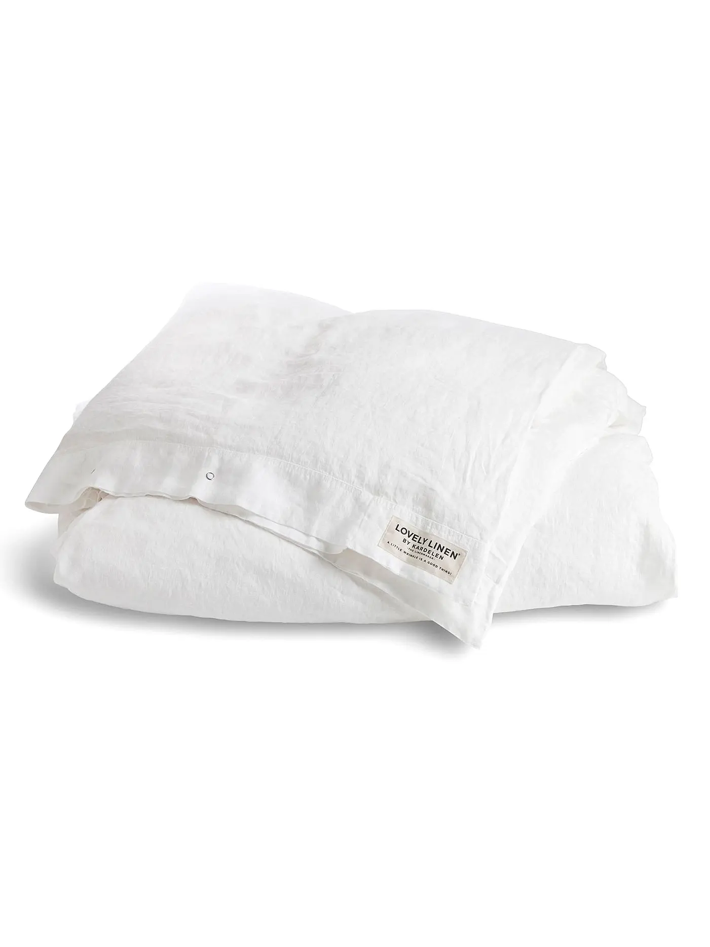 LOVELY LINEN | Leinen-Deckenbezug Misty 135x200cm Meadow | weiss
